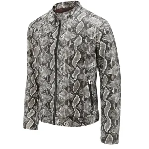 PU leather snakeskin jacket