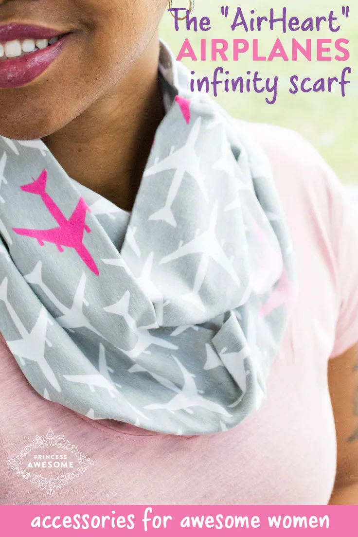 "AirHeart" Airplanes Infinity Scarf