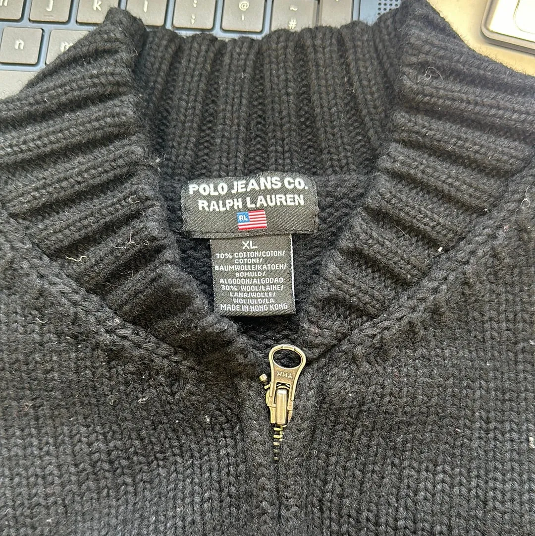 ralph lauren zip up knit jumper