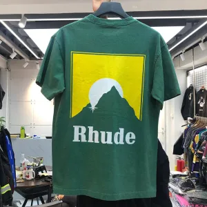 RHUDE T-shirt Men Women T-shirts New Casual Rh Hairstyle image Logo Print Rhude Tee High Quality Summer Spring Tops