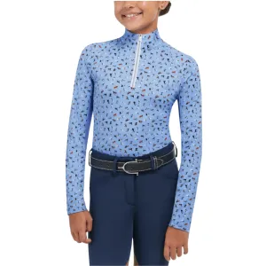 RJ Libby Junior 1/4 Zip Shirt - Sky Painted Ponies