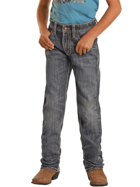 Rock & Roll Cowboy Boy's Slim Fit Straight Jeans BB1RD02489