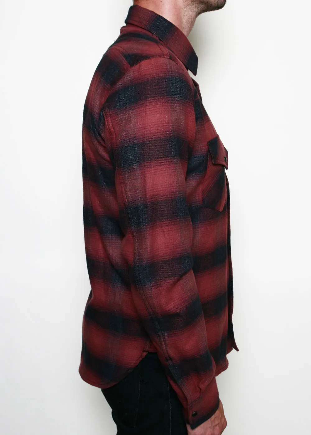 Rogue Territory Western Shirt Brick Red Plaid Shirt