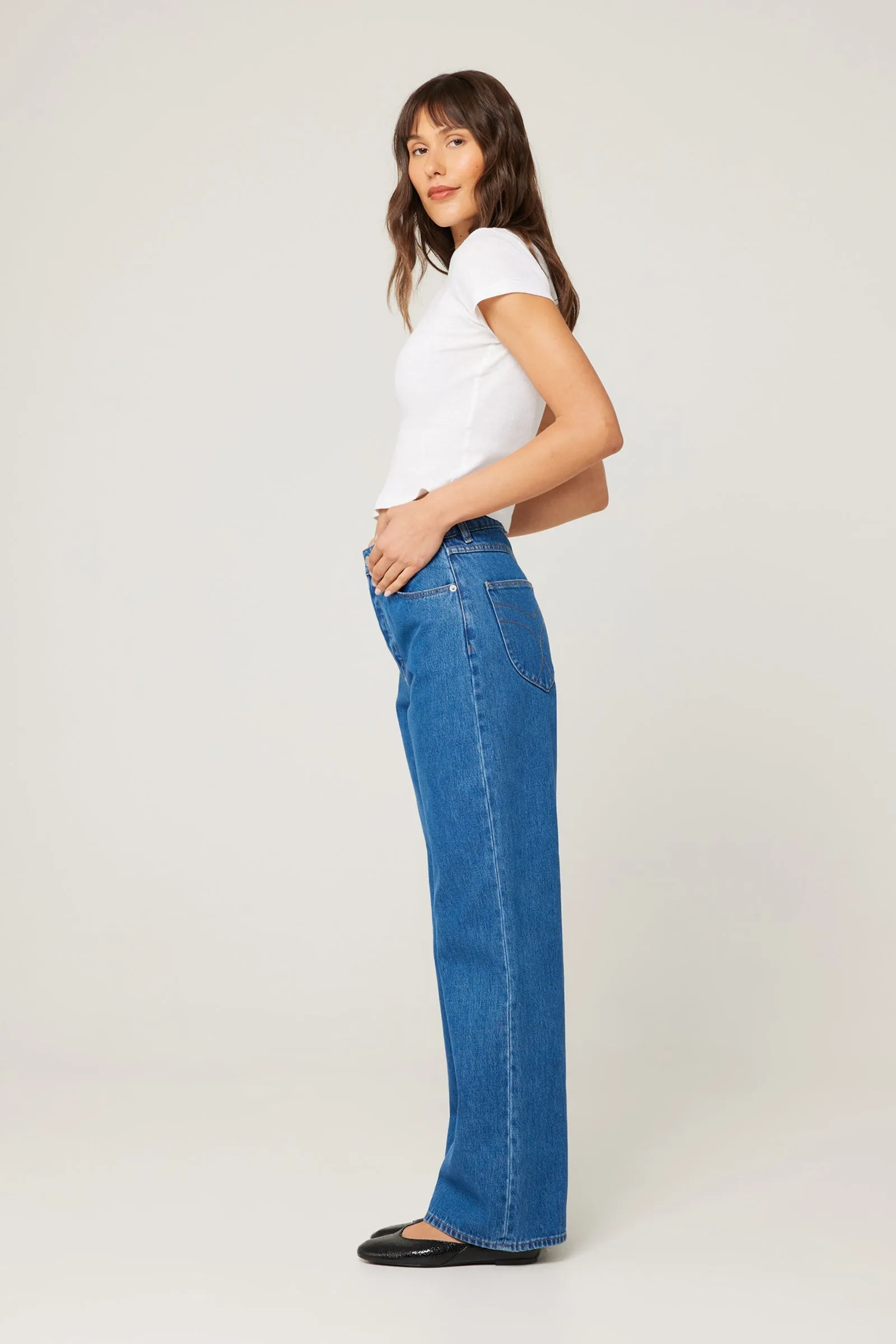 ROLLAS Womens Stevie Relaxed Jeans - Ashley Blue