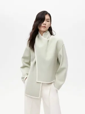 Scarf Collar Cropped Coat