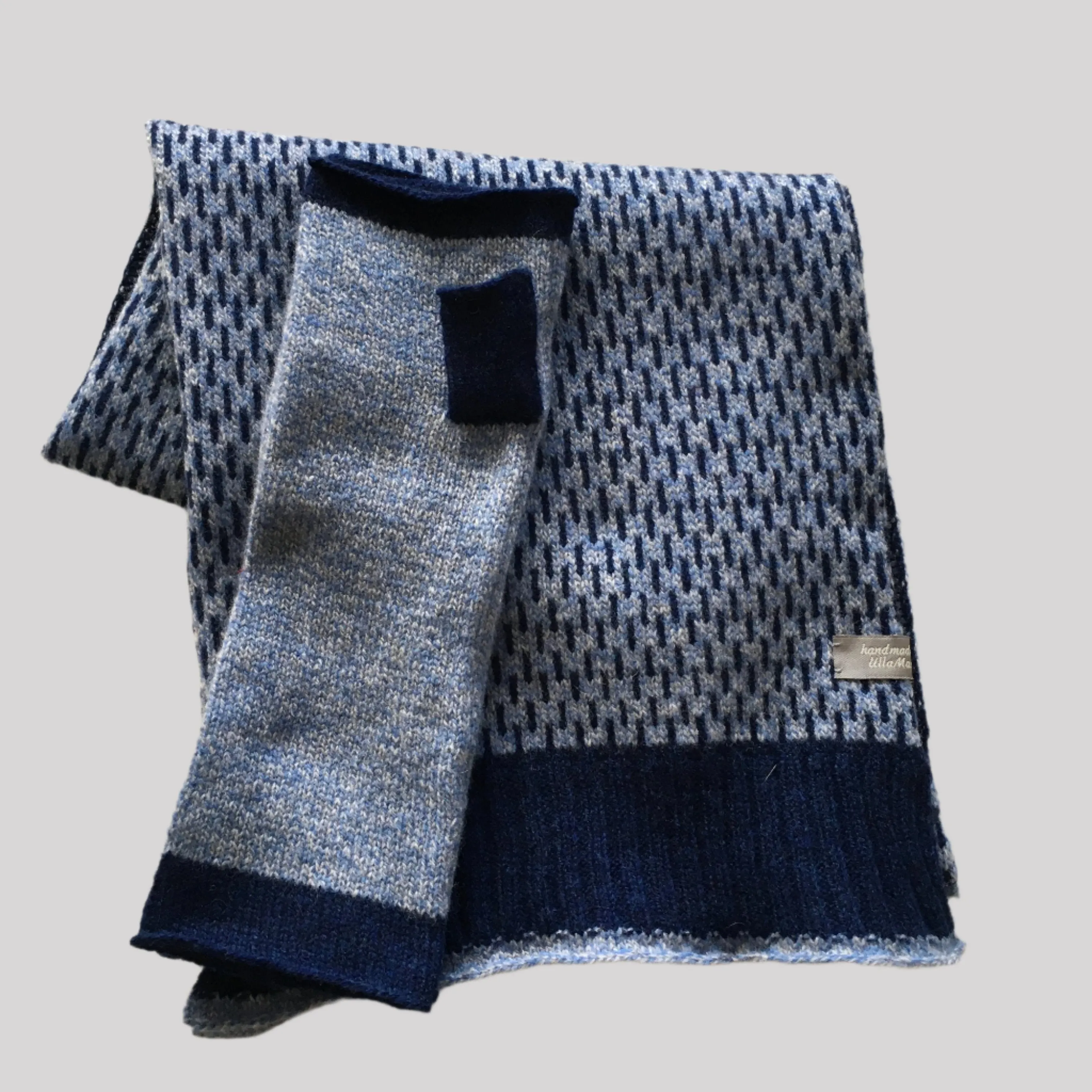 Scarf - super soft merino lambswool Nordic scarf in marled yarn