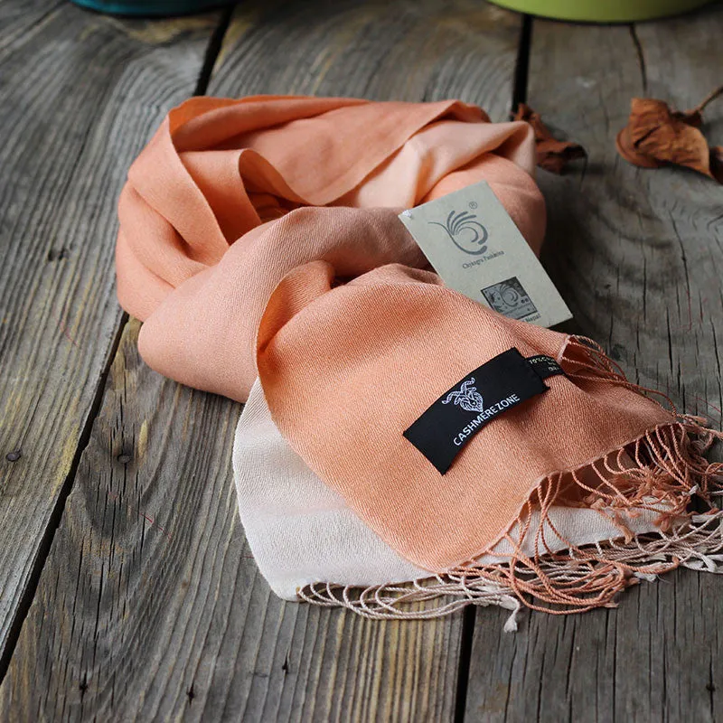 Shaded Pashmina Scarf Peach