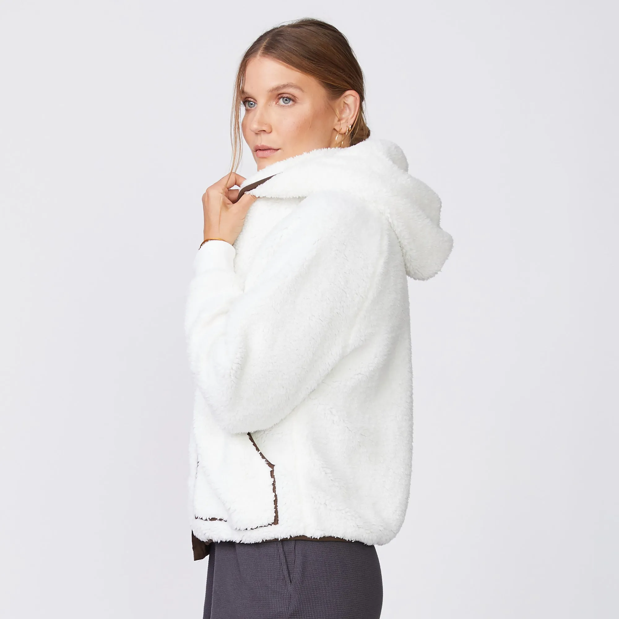 Sherpa Hooded Bomber Jacket