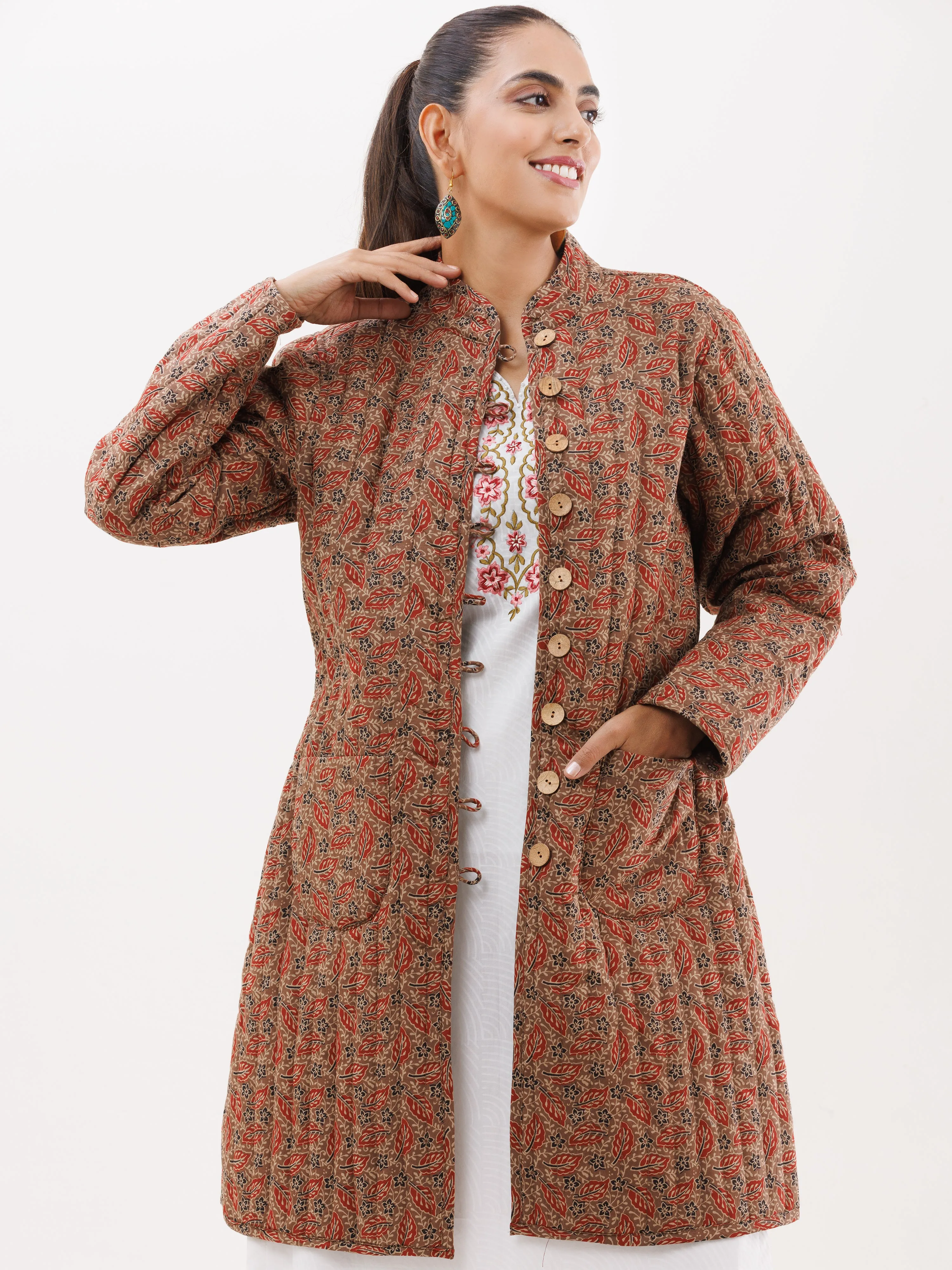 Shishir Reema Ajrakh Quilted Reversible Jacket