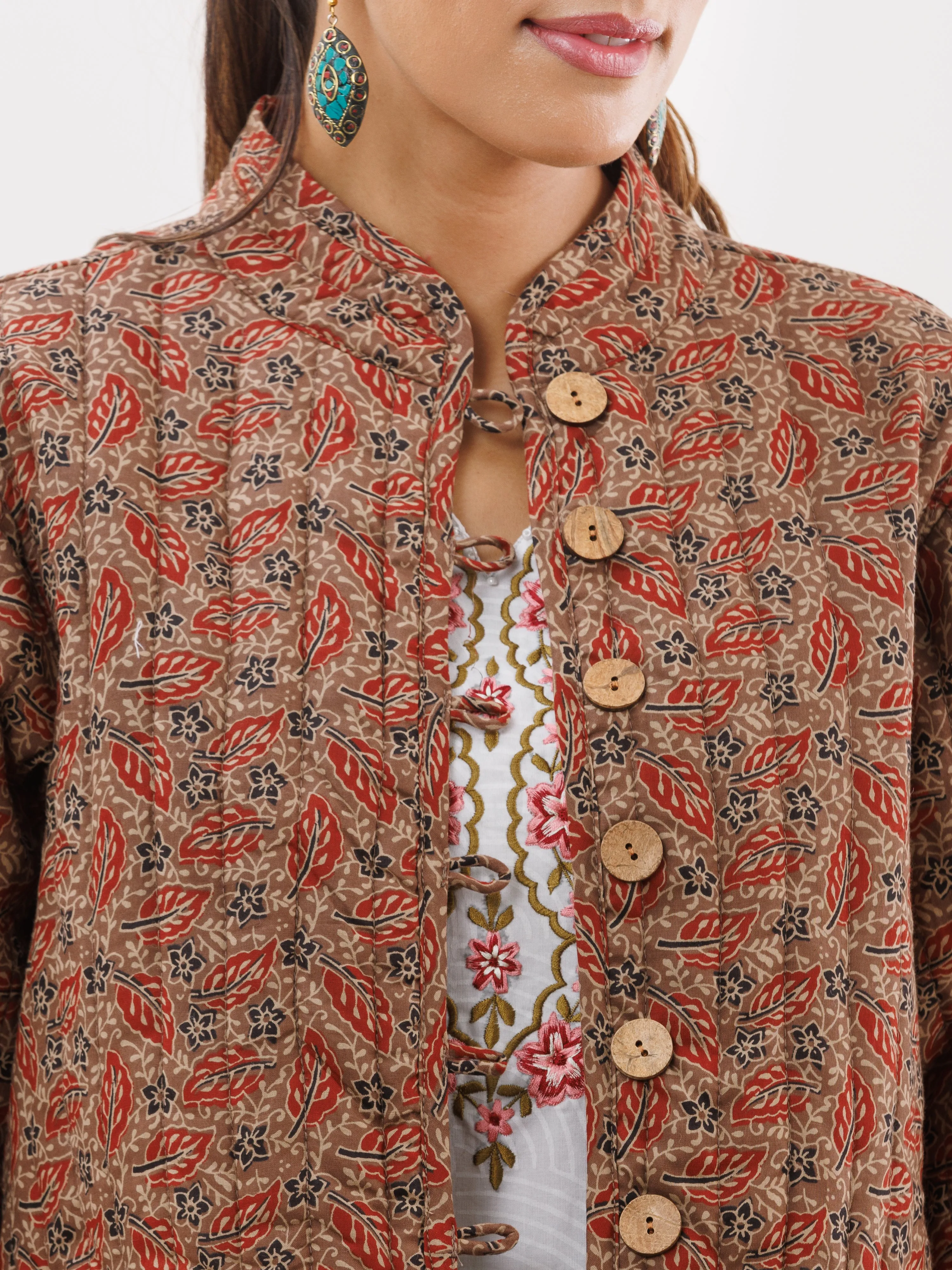 Shishir Reema Ajrakh Quilted Reversible Jacket