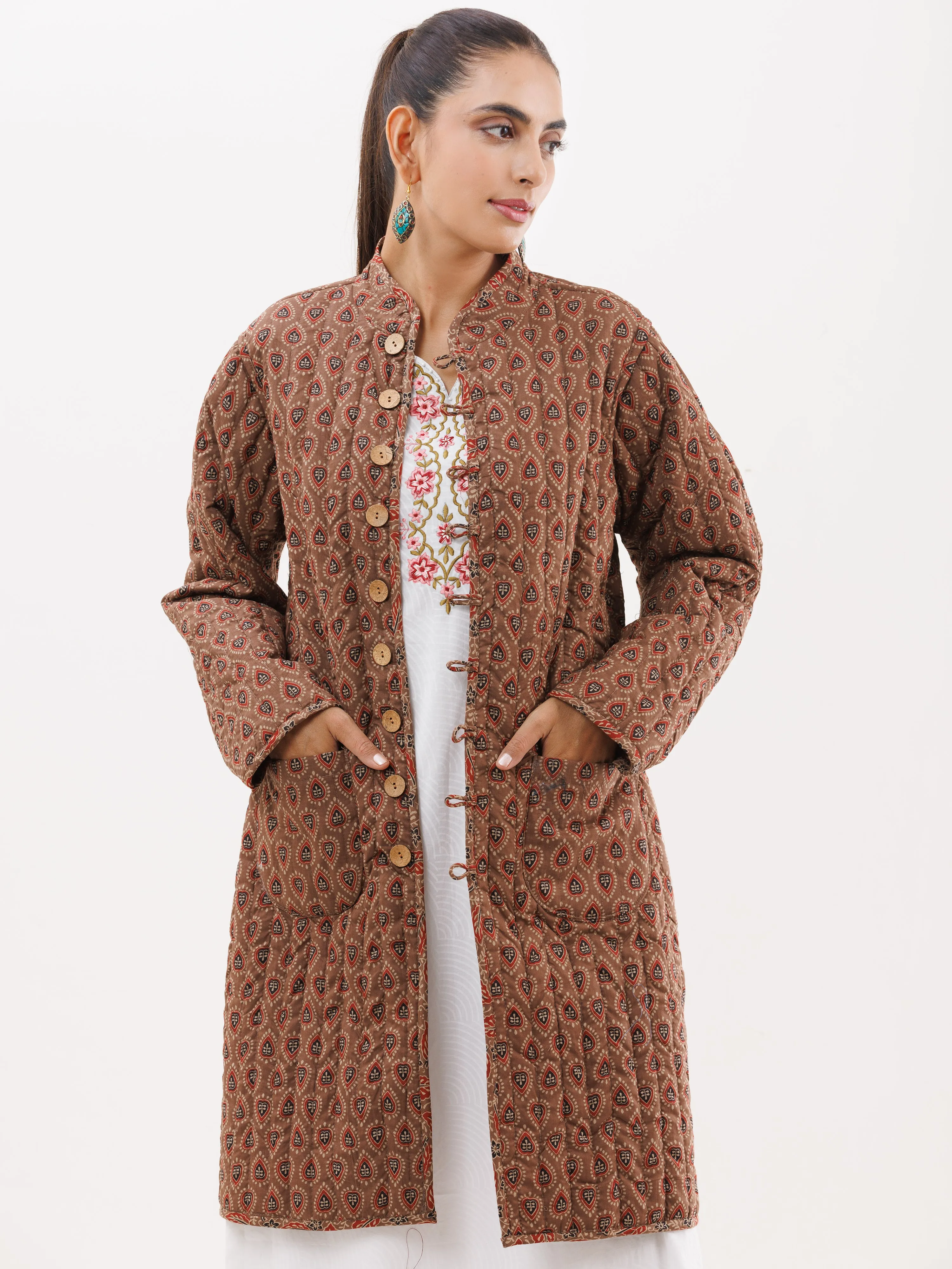 Shishir Reema Ajrakh Quilted Reversible Jacket