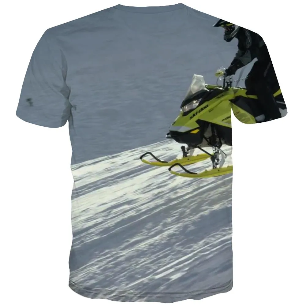 Ski T-shirt Men White Tshirt Printed Movement Shirt Print Snowfield T-shirts Graphic