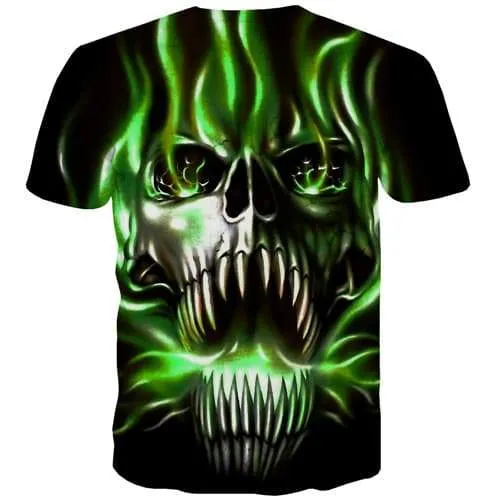 Skull T-shirt Men Ferocious Tshirt Anime Metal T shirts Funny Psychedelic Tshirts Novelty Gothic Tshirt Printed Short Sleeve