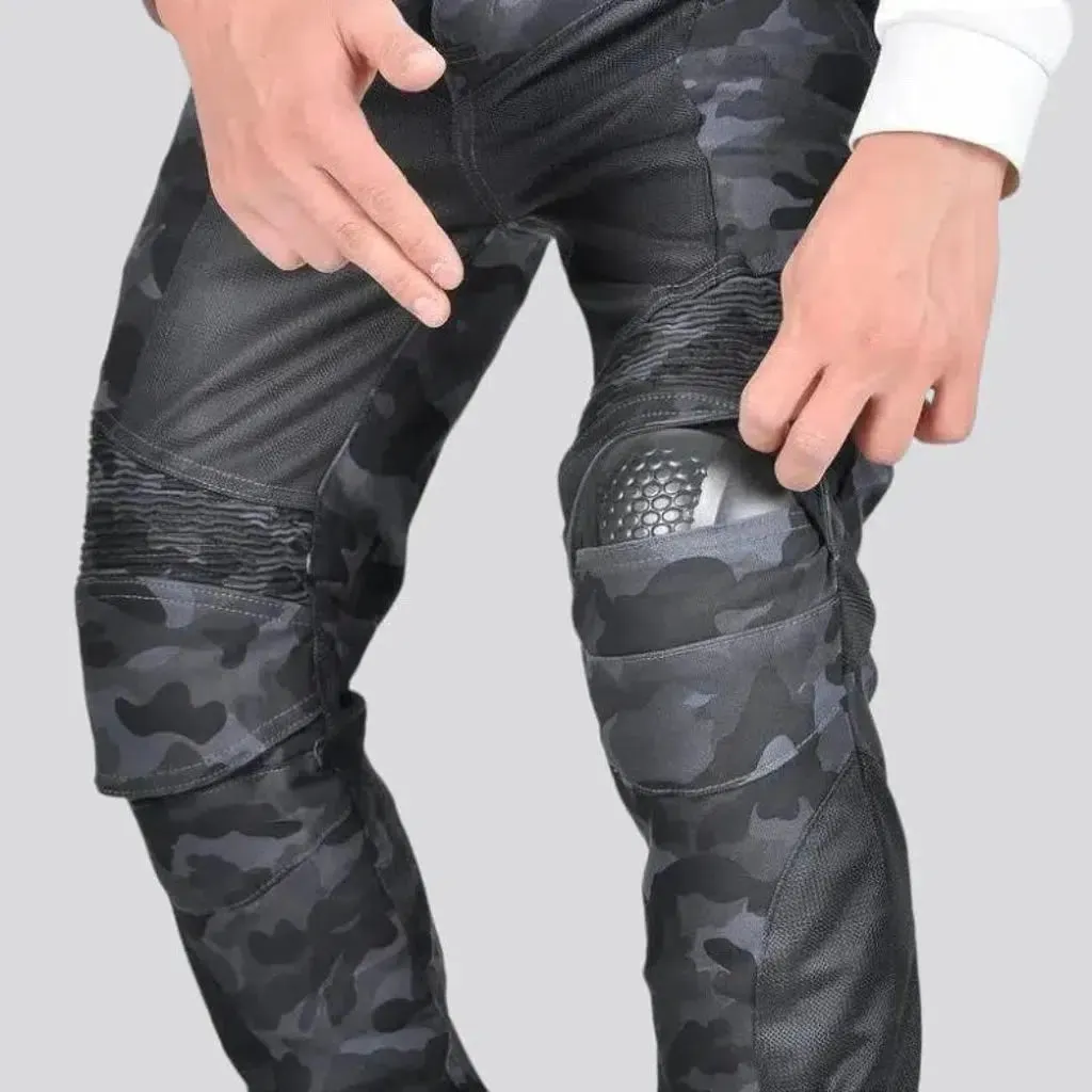 Slim high-waist men's biker jeans