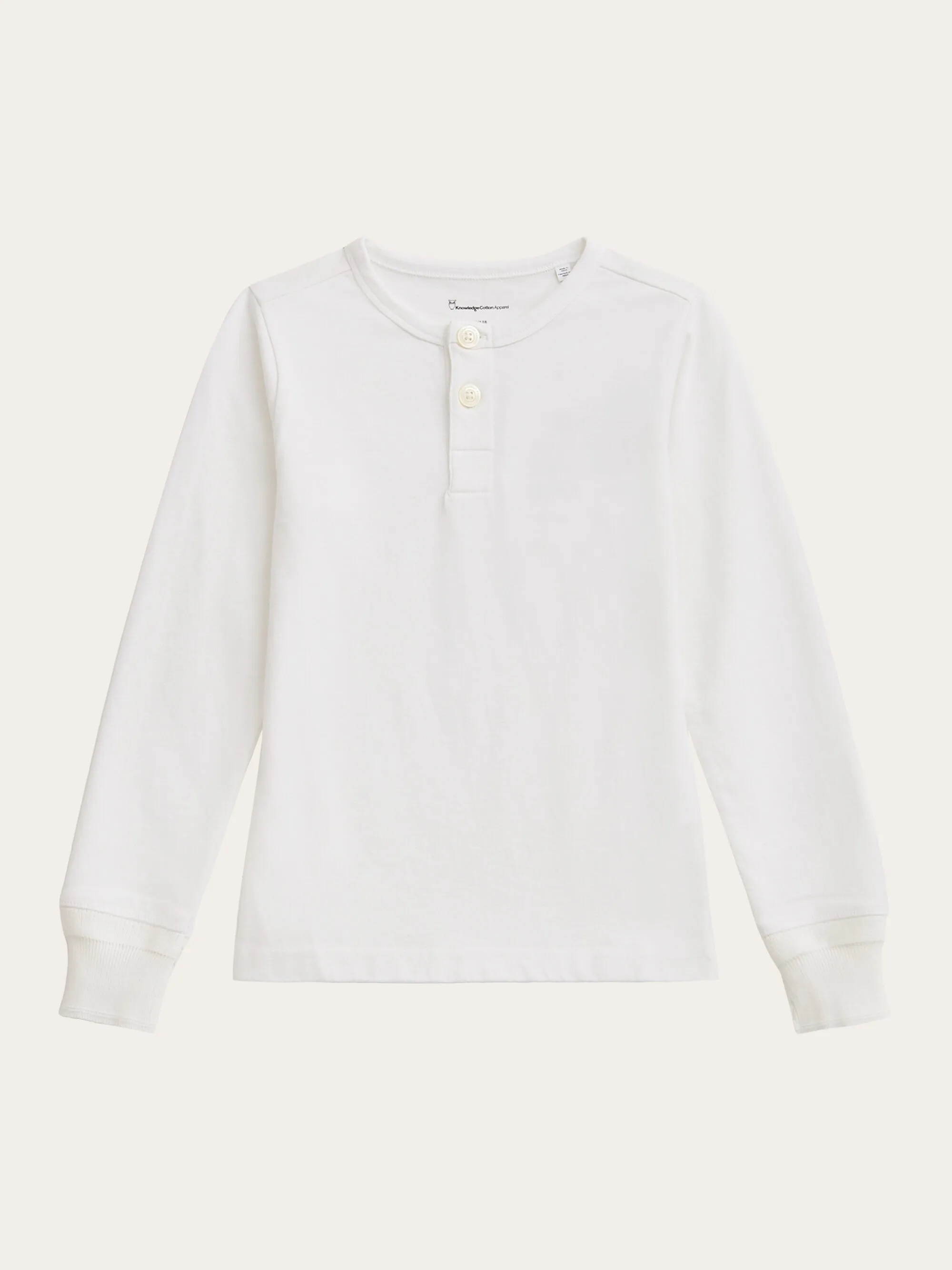 Slim long sleeve henley - GOTS/Vegan - Bright White