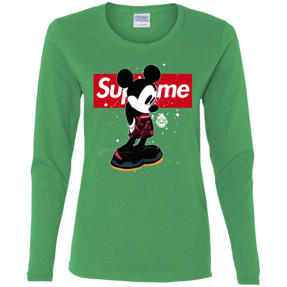 Supreme Mickey Babe Cute Love T-shirt Women Long Sleeve Shirt