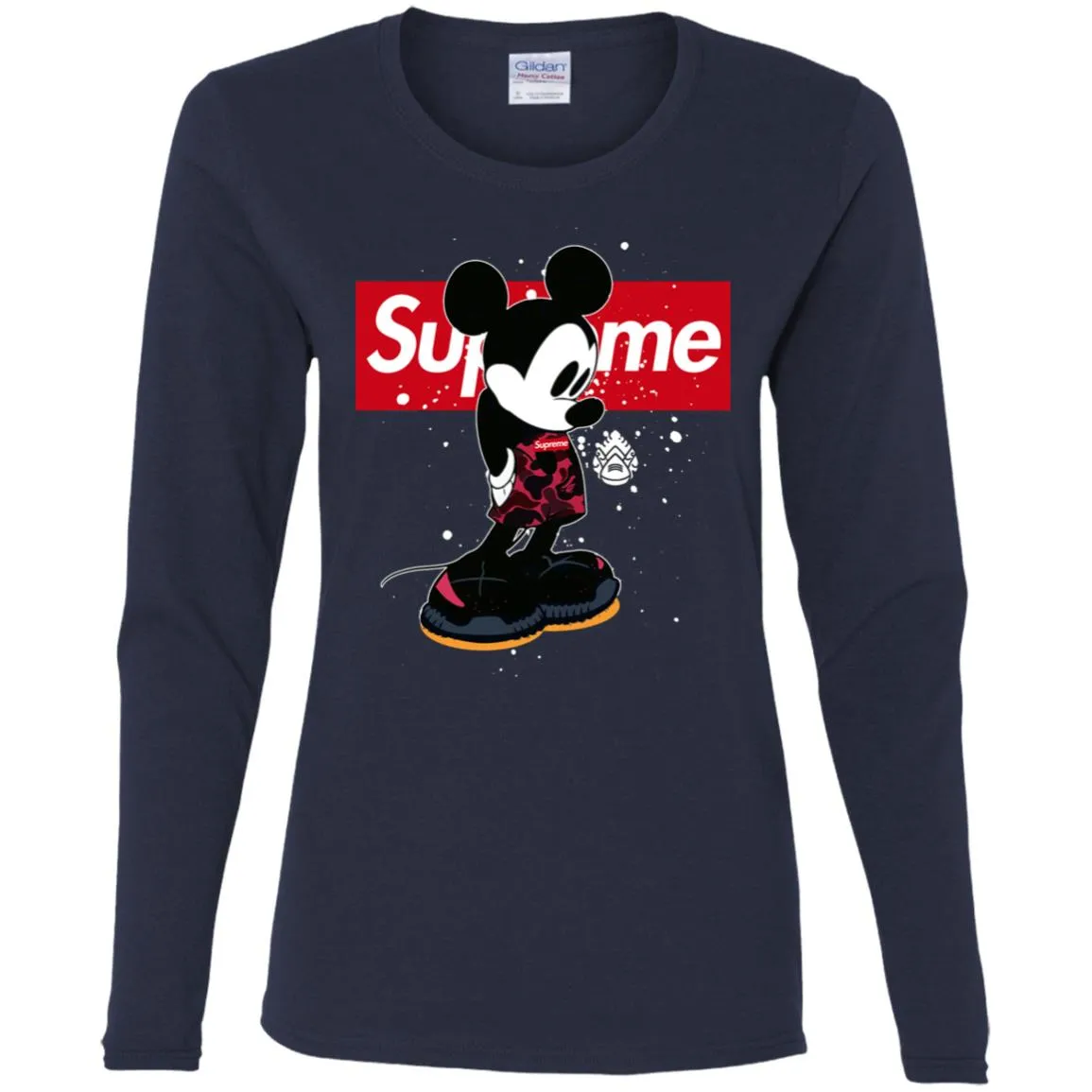 Supreme Mickey Babe Cute Love T-shirt Women Long Sleeve Shirt