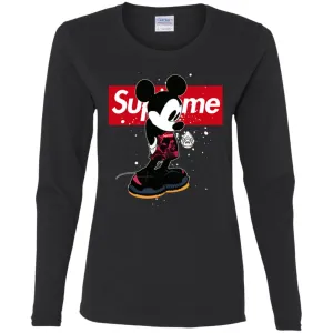 Supreme Mickey Babe Cute Love T-shirt Women Long Sleeve Shirt