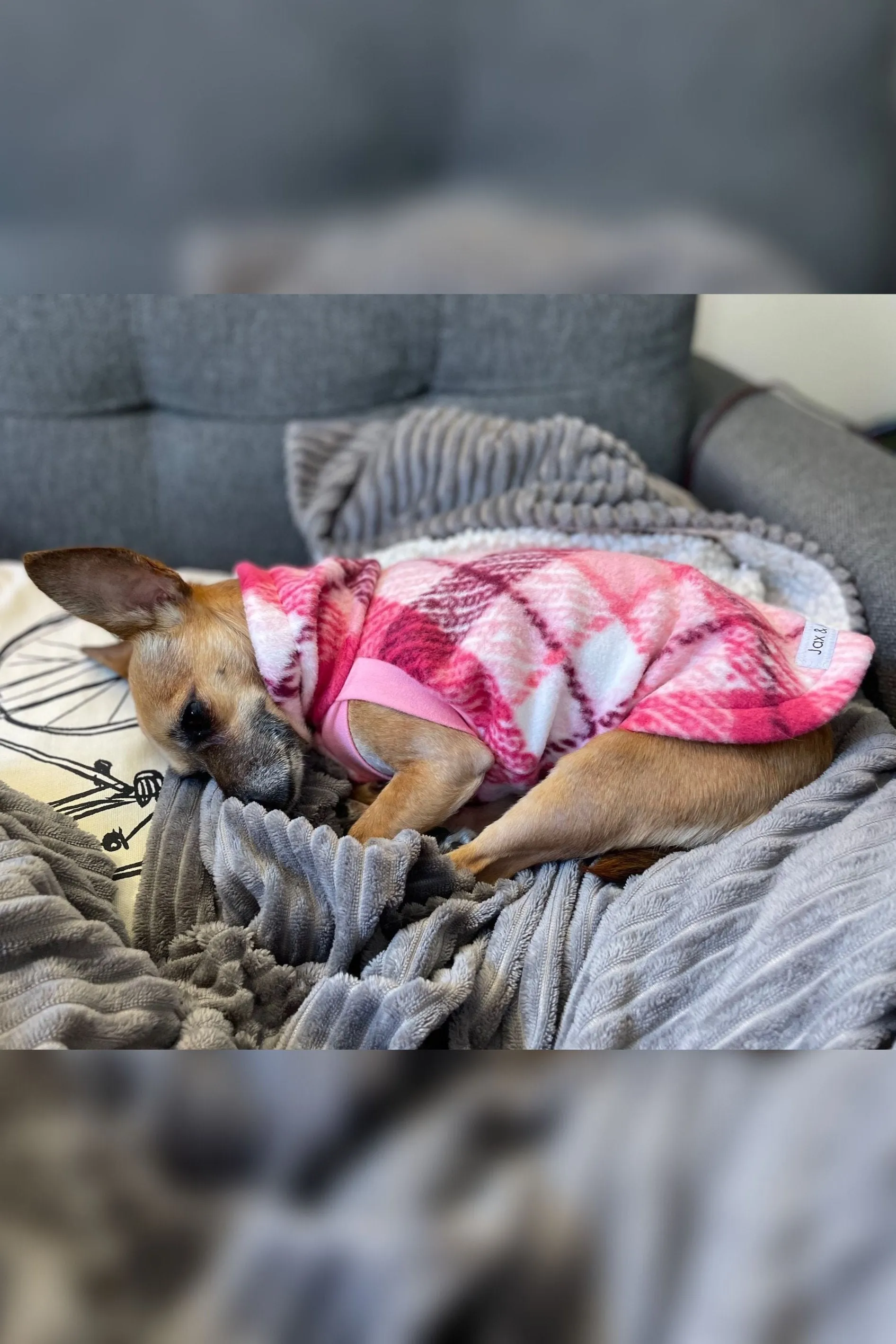 The Bubble Gum Plaid Dog Sweater