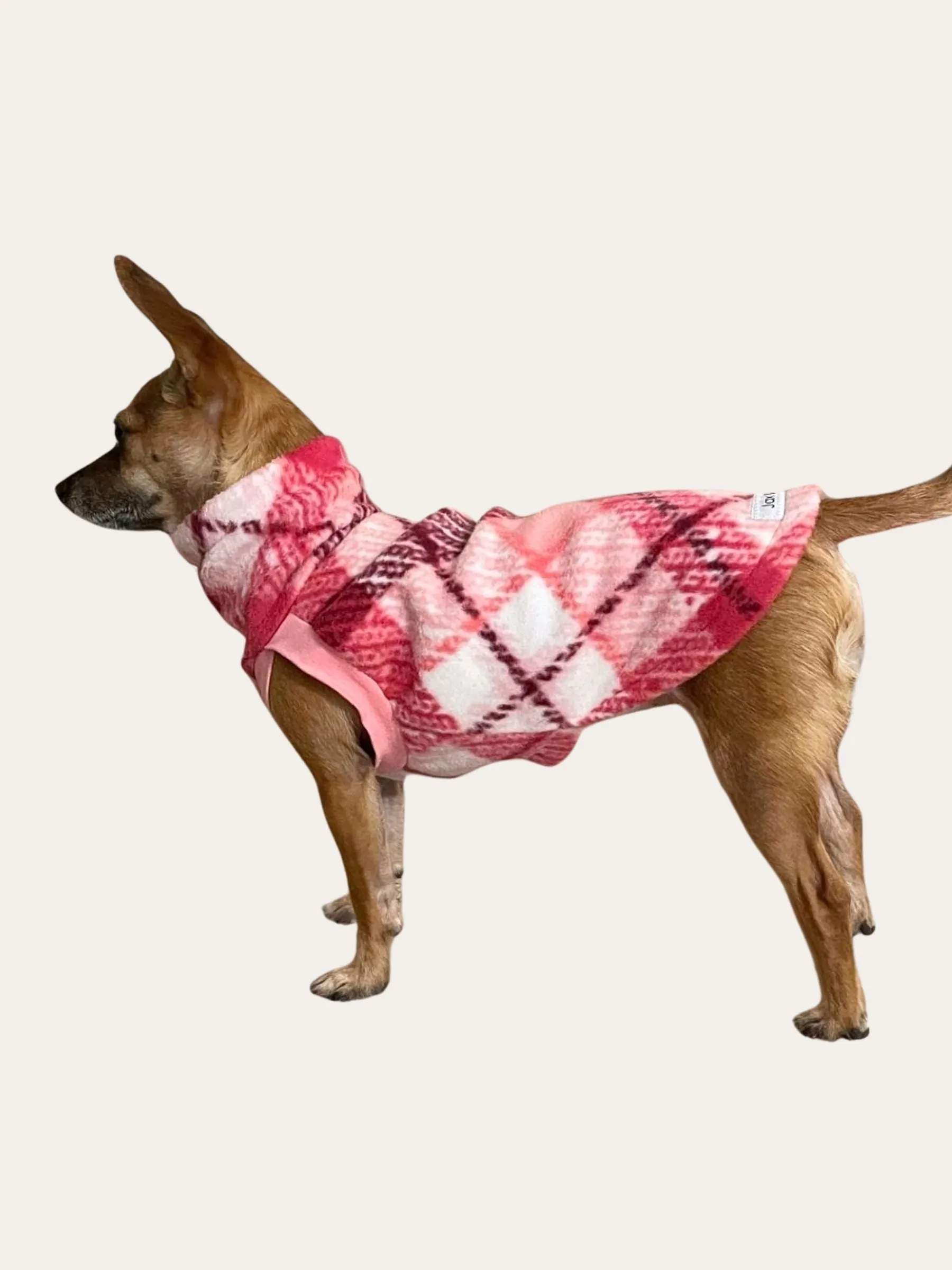 The Bubble Gum Plaid Dog Sweater