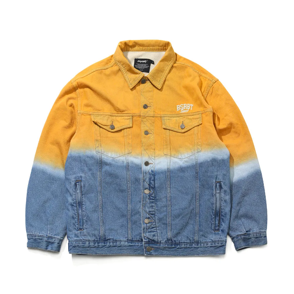 TIEDYE WASHING OVER DENIM TRUCKER JACKET TIEDYE YELLOW