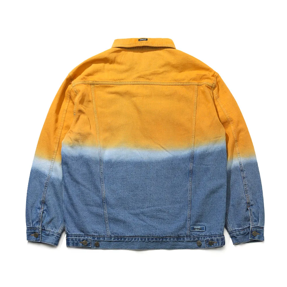 TIEDYE WASHING OVER DENIM TRUCKER JACKET TIEDYE YELLOW