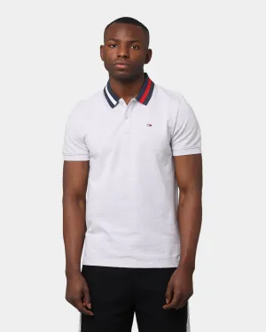 Tommy Jeans Flag Neck Polo Silver Grey Heather