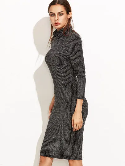 Turtle neck midi sweater dress