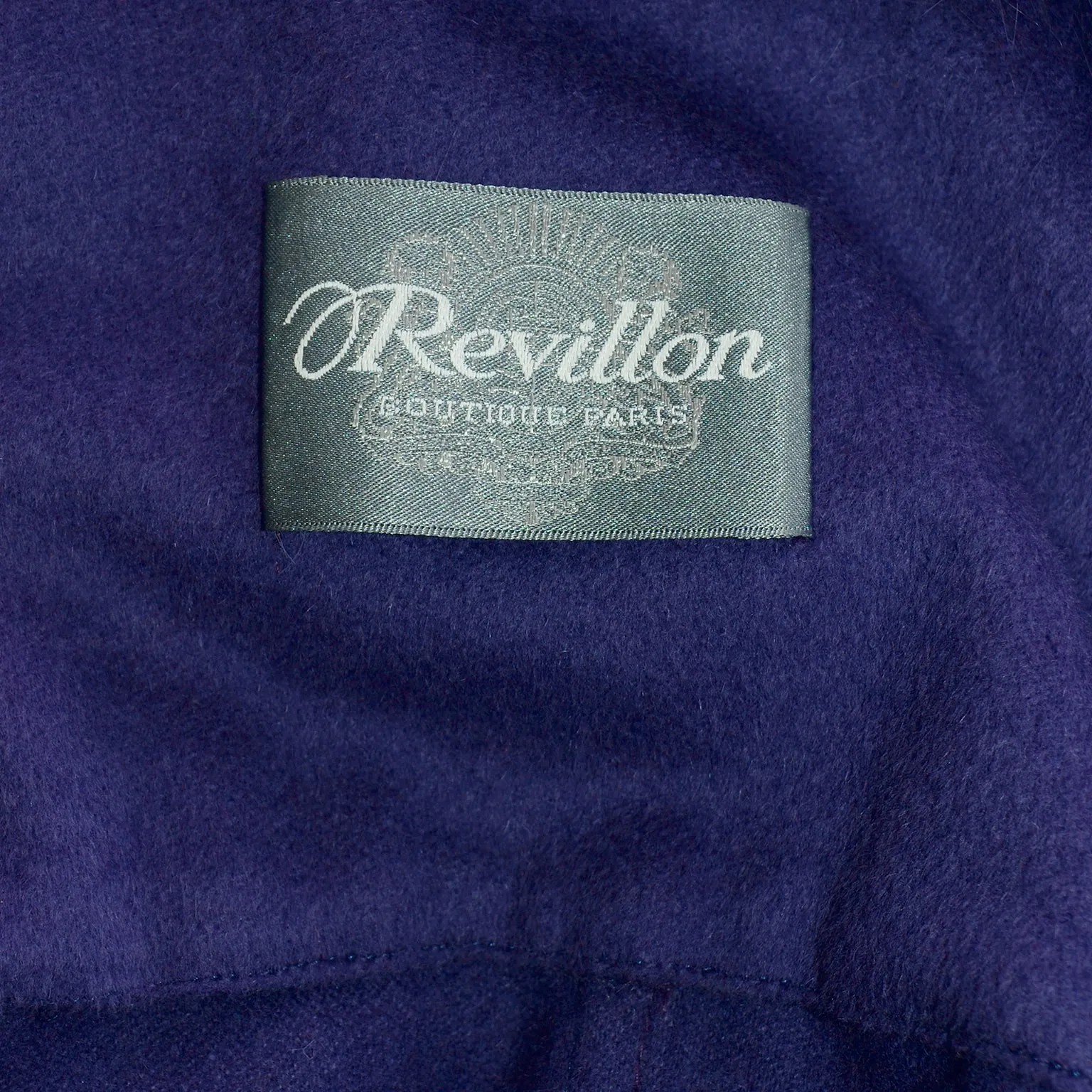 Vintage Revillon Purple Wool Studded Cape w Dyed Fur Trim