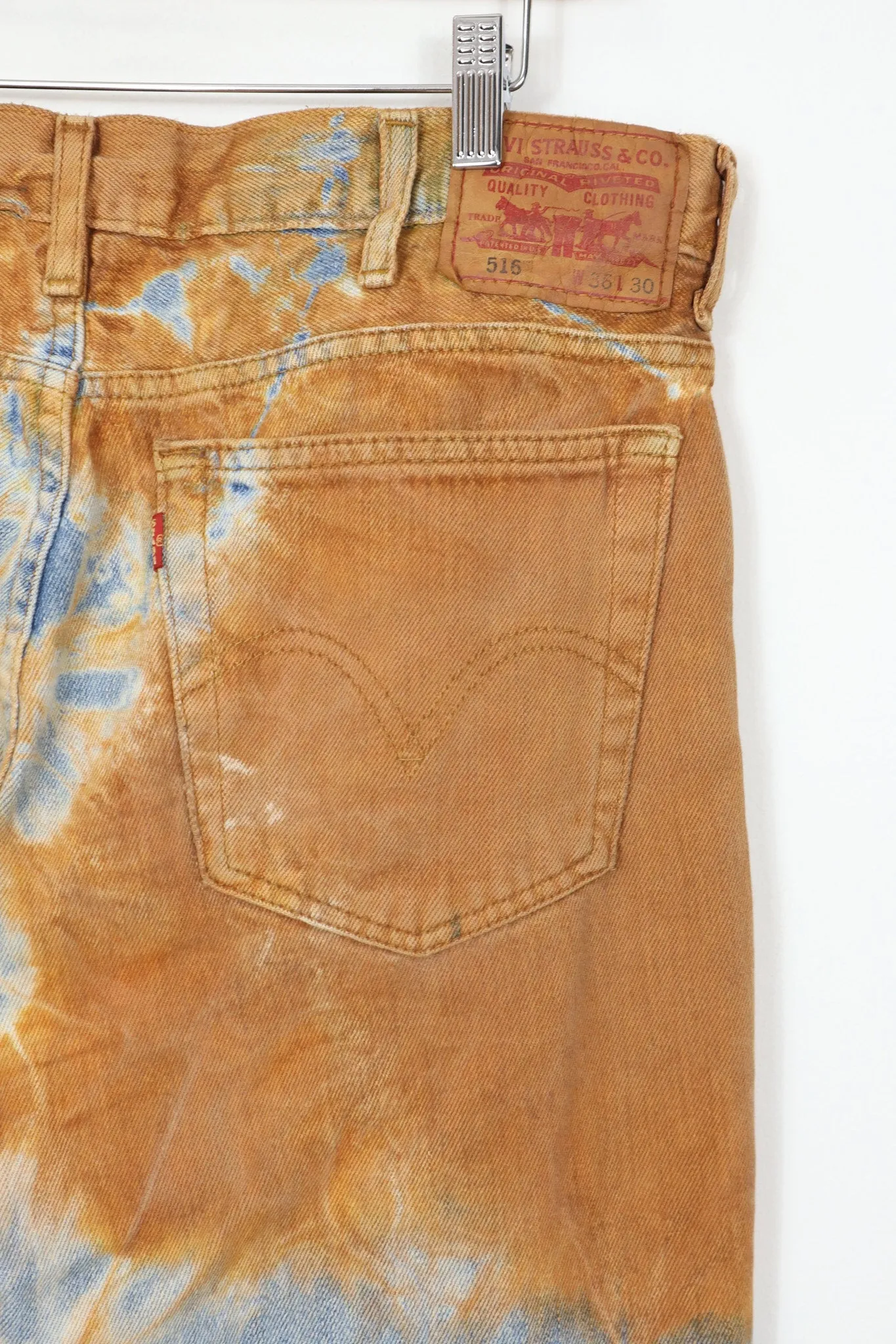 Vintage Reworked Rust Dyed 516 Levis Jeans