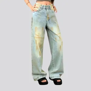 Vintage women's painted jeans