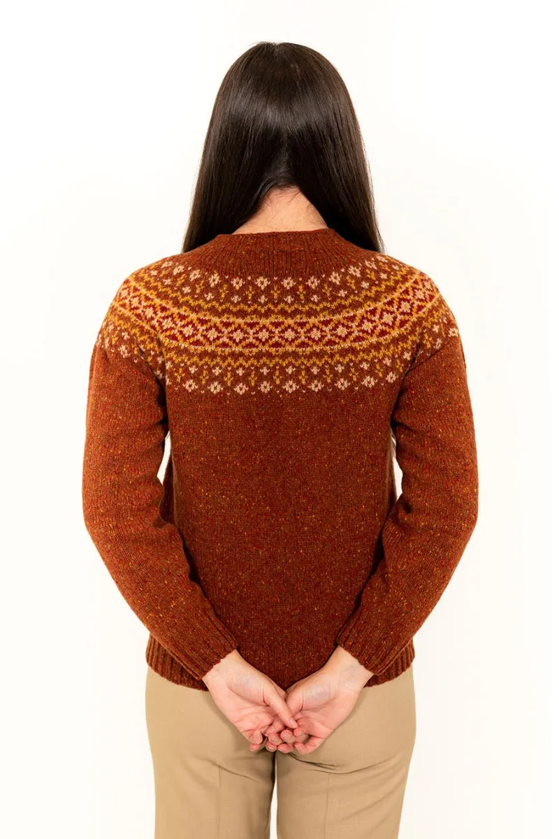 Womens Croft II Yoke Fair Isle Jumper - Rust