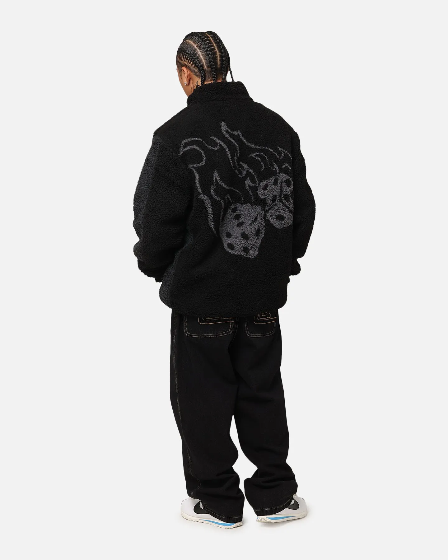 X-Large Fire Dice Reversible Sherpa Jacket Black