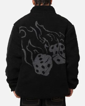 X-Large Fire Dice Reversible Sherpa Jacket Black