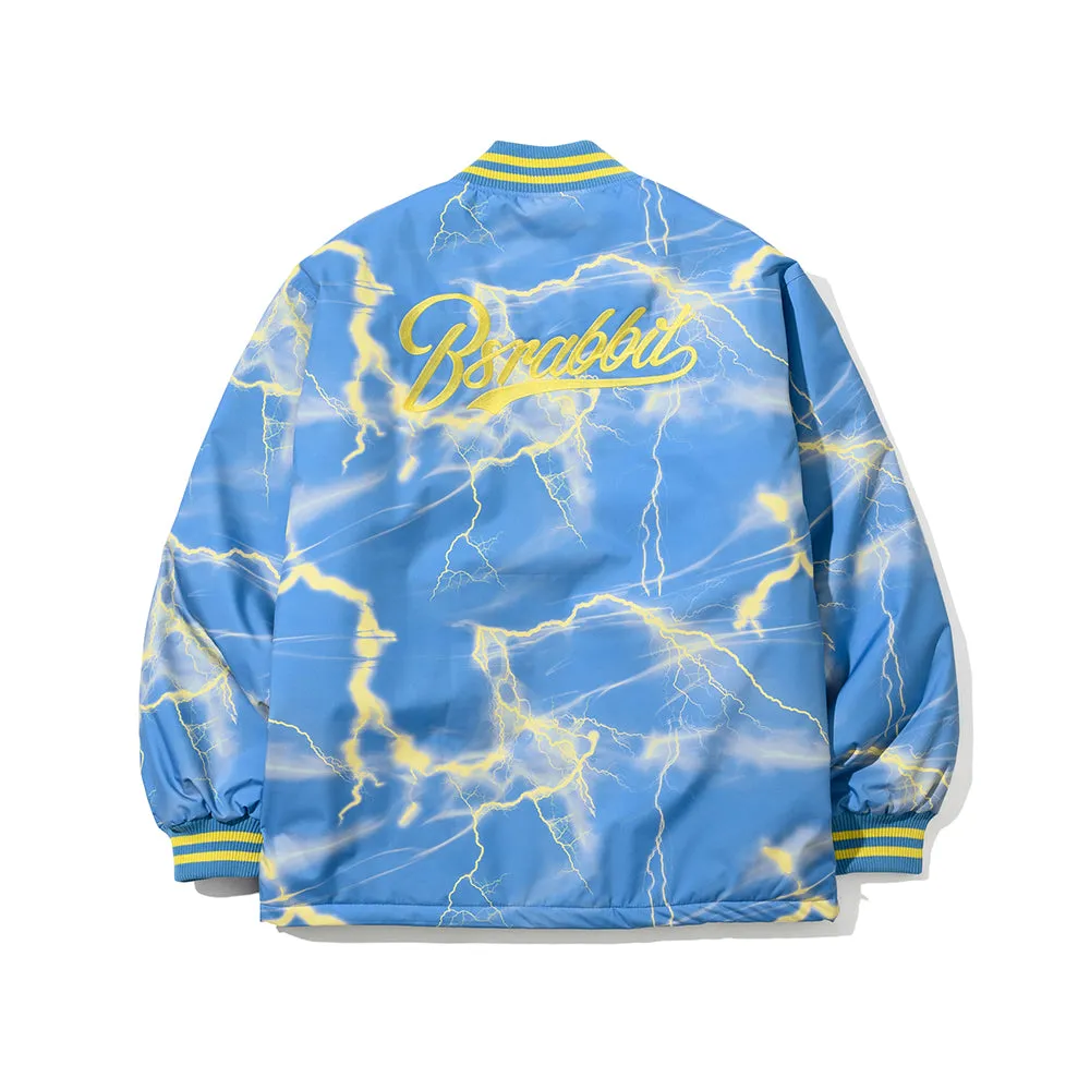 YELLOW THUNDER VARSITY JACKET SKY BLUE